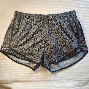 CALVIN KLEIN logo women's running shorts like new size large L black white logo‎